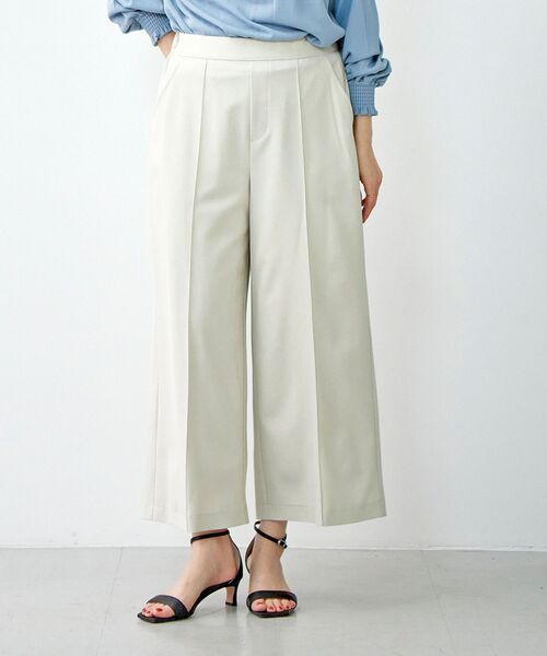 le.coeur blanc(ルクールブラン)の「リネンライクワイドクロップドパンツ(その他パンツ・レディース・サックスブルー/イエロー/ライトベージュ・38/36)」の1枚目の写真