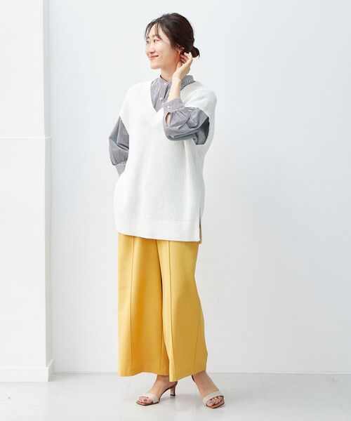 le.coeur blanc(ルクールブラン)の「リネンライクワイドクロップドパンツ(その他パンツ・レディース・サックスブルー/イエロー/ライトベージュ・38/36)」の20枚目の写真