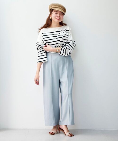 le.coeur blanc(ルクールブラン)の「リネンライクワイドクロップドパンツ(その他パンツ・レディース・サックスブルー/イエロー/ライトベージュ・38/36)」の8枚目の写真