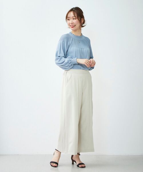 le.coeur blanc(ルクールブラン)の「リネンライクワイドクロップドパンツ(その他パンツ・レディース・サックスブルー/イエロー/ライトベージュ・38/36)」の15枚目の写真