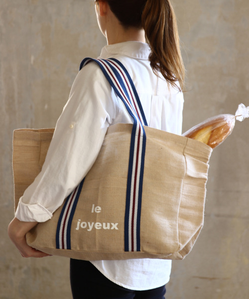 SPICE OF LIFE（スパイス オブ ライフ）の「インポート インド製 LESS DRESS TOTE BAG ジュート×コットン混 横長トートバッグ Lサイズ [Wisteria/ウィステリア]（トートバッグ・レディース・ベージュ系その他/ベージュ系その他2/ベージュ系その他3・ONE SIZE）」の21枚目の写真