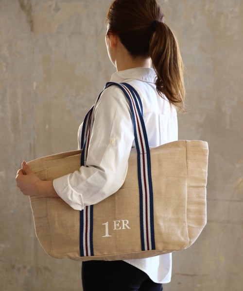 SPICE OF LIFE（スパイス オブ ライフ）の「インポート インド製 LESS DRESS TOTE BAG ジュート×コットン混 横長トートバッグ Lサイズ [Wisteria/ウィステリア]（トートバッグ・レディース・ベージュ系その他/ベージュ系その他2/ベージュ系その他3・ONE SIZE）」の16枚目の写真