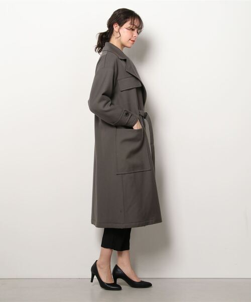 RITO（リト）の「RITO WOOL　PADDED BELTED COAT（その他アウター・レディース・ブラウン・36/38）」の2枚目の写真