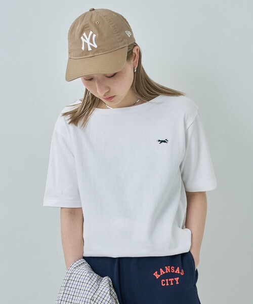 FREAK'S STORE（フリークスストア）の「TOWN CRAFT × FREAK'S STORE/タウンクラフト × フリークスストア　別注 ボートネック半袖Tシャツ（Tシャツ/カットソー・レディース・ホワイト/ブラック/チャコールグレー/レッド/グリーン/ブルー・ﾌﾘ-）」の2枚目の写真