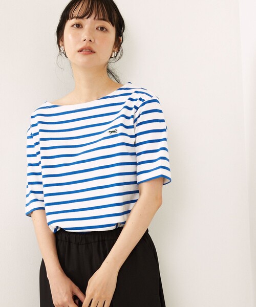 FREAK'S STORE（フリークスストア）の「TOWN CRAFT × FREAK'S STORE/タウンクラフト × フリークスストア　別注 ボートネック半袖Tシャツ（Tシャツ/カットソー・レディース・ホワイト/ブラック/チャコールグレー/レッド/グリーン/ブルー・ﾌﾘ-）」の12枚目の写真