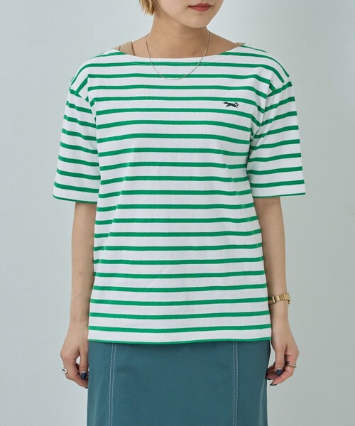 FREAK'S STORE（フリークスストア）の「TOWN CRAFT × FREAK'S STORE/タウンクラフト × フリークスストア　別注 ボートネック半袖Tシャツ（Tシャツ/カットソー・レディース・ホワイト/ブラック/チャコールグレー/レッド/グリーン/ブルー・ﾌﾘ-）」の14枚目の写真