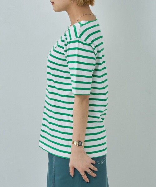 FREAK'S STORE（フリークスストア）の「TOWN CRAFT × FREAK'S STORE/タウンクラフト × フリークスストア　別注 ボートネック半袖Tシャツ（Tシャツ/カットソー・レディース・ホワイト/ブラック/チャコールグレー/レッド/グリーン/ブルー・ﾌﾘ-）」の15枚目の写真