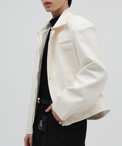 WESTBOY(ウエストボーイ)の「【WB ORIGINALS】Drop Shoulder Short Jacket WO22S2OT02(ブルゾン・メンズ・ホワイト/ブラック・M/L/XL)」の9枚目の写真