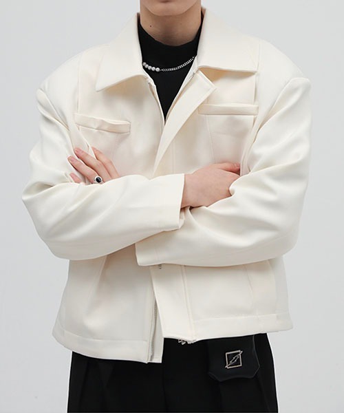WESTBOY(ウエストボーイ)の「【WB ORIGINALS】Drop Shoulder Short Jacket WO22S2OT02(ブルゾン・メンズ・ホワイト/ブラック・M/L/XL)」の3枚目の写真