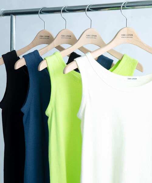 FORK&SPOON（フォークアンドスプーン）の「FORK&SPOON　丸胴フライスタンクトップ（タンクトップ・レディース・ブラック/ブルー/アイボリー/グリーン系その他・ONE）」の18枚目の写真