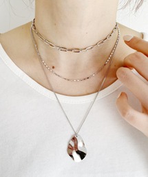 CLEA | 2wayチョーカーチェーンデコボコサークルプレートネックレスペンダント(ネックレス)