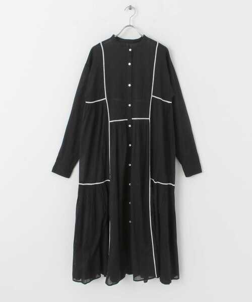 SENSE OF PLACE by URBAN RESEARCH（センスオブプレイスバイアーバンリサーチ）の「インドハシゴレースティアードワンピース（シャツワンピース・レディース・オフホワイト/オレンジ/ブラック・ONE）」の7枚目の写真