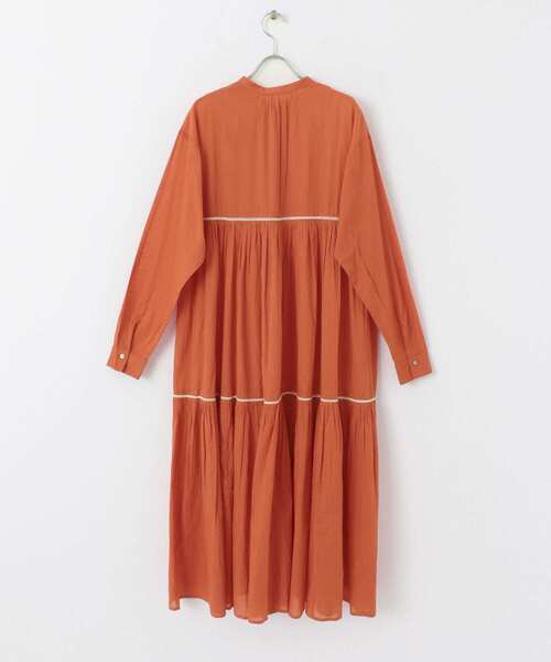 SENSE OF PLACE by URBAN RESEARCH（センスオブプレイスバイアーバンリサーチ）の「インドハシゴレースティアードワンピース（シャツワンピース・レディース・オフホワイト/オレンジ/ブラック・ONE）」の8枚目の写真