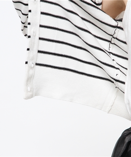 merry jenny(メリージェニー)の「H/G ビスコースクルーカーデ(カーディガン/ボレロ・レディース・ピンク/オフホワイト/ホワイト×レッド/ブラック/ブラック×ホワイト/グレー/ネイビー/ラベンダー・FREE)」の21枚目の写真