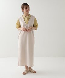 RAY CASSIN | 深Vジャンスカ×パフスリーブブラウスセット(ジャンパースカート)