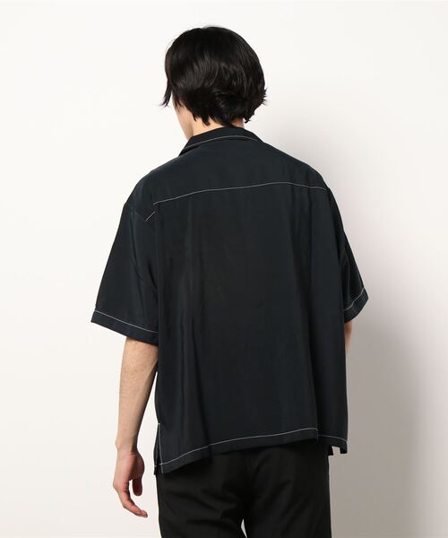 Starting Over（スターティングオーバー）の「ポリステッチングビッグ半袖オープンカラーシャツ（シャツ/ブラウス・メンズ・グリーン/グレー/ブラック/モカ/ホワイト/サックスブルー・M/L）」の8枚目の写真