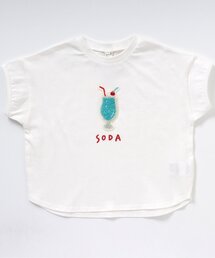 apres les cours | 3柄食べ物ワッペンTシャツ(Tシャツ/カットソー)