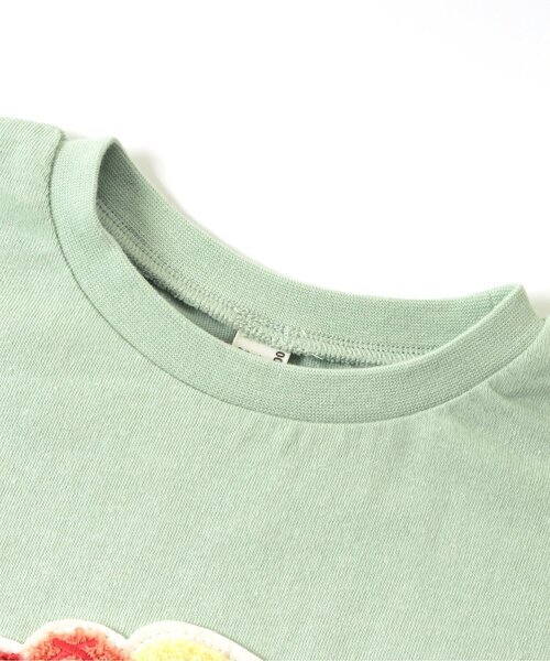 apres les cours（アプレレクール）の「3柄食べ物ワッペンTシャツ（Tシャツ/カットソー・キッズ・ミント/ピンク/オフホワイト・130/80/120/140/90/100/110）」の14枚目の写真