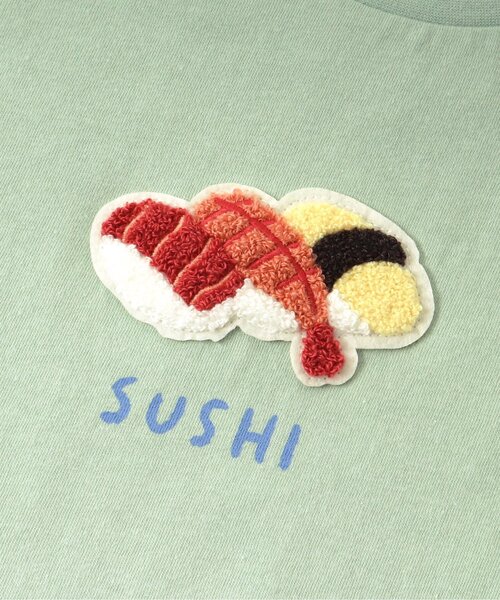 apres les cours（アプレレクール）の「3柄食べ物ワッペンTシャツ（Tシャツ/カットソー・キッズ・ミント/ピンク/オフホワイト・130/80/120/140/90/100/110）」の16枚目の写真