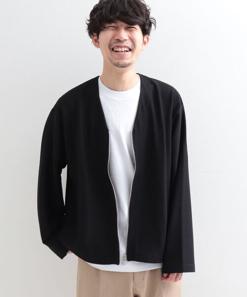 GLOSTER（グロスター）の「【GLOSTER/グロスター】ハニカムメッシュ ジップカーディガン（カーディガン/ボレロ・メンズ・ブラック/ベージュ/ネイビー・LARGE/MEDIUM）」の11枚目の写真