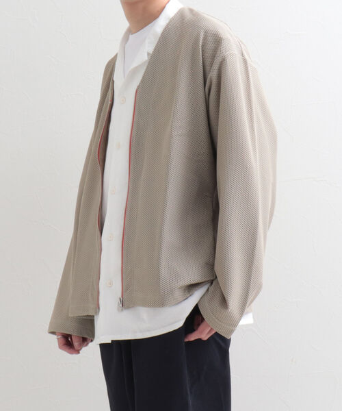 GLOSTER（グロスター）の「【GLOSTER/グロスター】ハニカムメッシュ ジップカーディガン（カーディガン/ボレロ・メンズ・ブラック/ベージュ/ネイビー・LARGE/MEDIUM）」の5枚目の写真