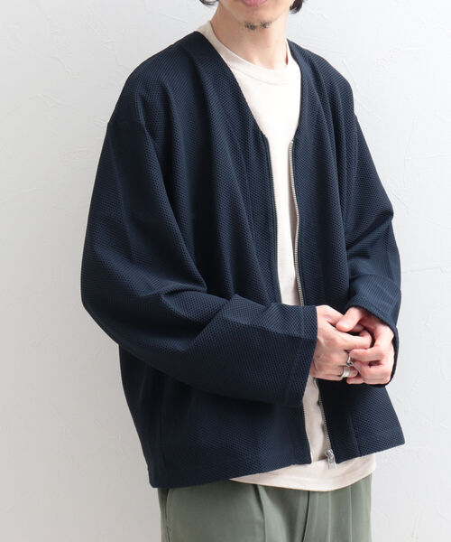 GLOSTER（グロスター）の「【GLOSTER/グロスター】ハニカムメッシュ ジップカーディガン（カーディガン/ボレロ・メンズ・ブラック/ベージュ/ネイビー・LARGE/MEDIUM）」の21枚目の写真