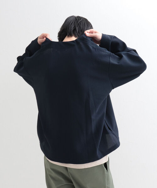 GLOSTER（グロスター）の「【GLOSTER/グロスター】ハニカムメッシュ ジップカーディガン（カーディガン/ボレロ・メンズ・ブラック/ベージュ/ネイビー・LARGE/MEDIUM）」の6枚目の写真