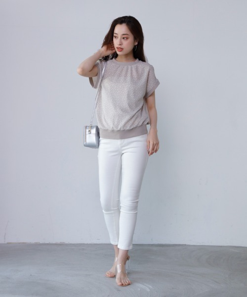 M.deux(エムドゥ)の「スキニーデニム(デニムパンツ・レディース・ホワイト/ネイビー・SMALL/MEDIUM)」の6枚目の写真