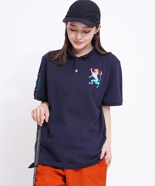 GIORDANO（ジョルダーノ）の「[GIORDANO] ビッグライオン半袖ポロシャツ (ユニセックス)（ポロシャツ・レディース・オレンジ/グレー/ブラック系その他/ホワイト系その他/ネイビー系/その他1・MEDIUM/SMALL/LARGE/X-LARGE）」の4枚目の写真