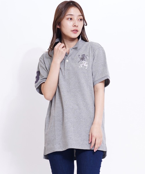 GIORDANO（ジョルダーノ）の「[GIORDANO] ビッグライオン半袖ポロシャツ (ユニセックス)（ポロシャツ・レディース・オレンジ/グレー/ブラック系その他/ホワイト系その他/ネイビー系/その他1・MEDIUM/SMALL/LARGE/X-LARGE）」の3枚目の写真