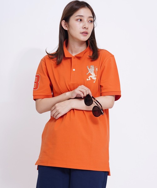 GIORDANO（ジョルダーノ）の「[GIORDANO] ビッグライオン半袖ポロシャツ (ユニセックス)（ポロシャツ・レディース・オレンジ/グレー/ブラック系その他/ホワイト系その他/ネイビー系/その他1・MEDIUM/SMALL/LARGE/X-LARGE）」の5枚目の写真