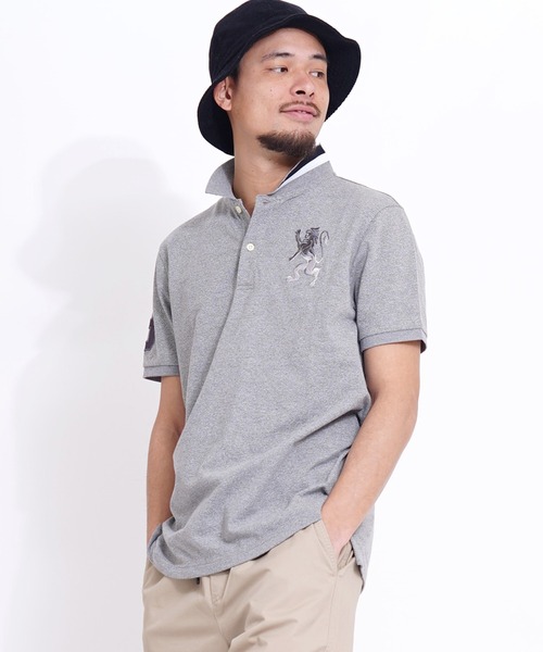 GIORDANO（ジョルダーノ）の「[GIORDANO] ビッグライオン半袖ポロシャツ (ユニセックス)（ポロシャツ・レディース・オレンジ/グレー/ブラック系その他/ホワイト系その他/ネイビー系/その他1・MEDIUM/SMALL/LARGE/X-LARGE）」の9枚目の写真