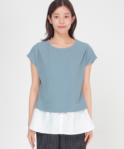 ikka(イッカ)の「カットミラノ裾切り替えプルオーバー(Tシャツ/カットソー・レディース・ブラック/ベージュ/グリーン/スカイブルー・S/M/L)」の15枚目の写真