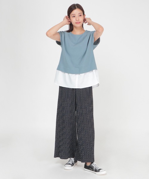 ikka(イッカ)の「カットミラノ裾切り替えプルオーバー(Tシャツ/カットソー・レディース・ブラック/ベージュ/グリーン/スカイブルー・S/M/L)」の13枚目の写真