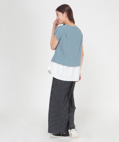 ikka(イッカ)の「カットミラノ裾切り替えプルオーバー(Tシャツ/カットソー・レディース・ブラック/ベージュ/グリーン/スカイブルー・S/M/L)」の14枚目の写真