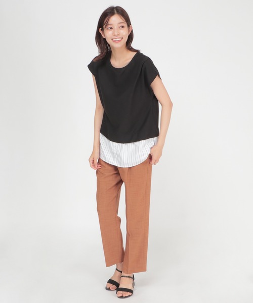 ikka(イッカ)の「カットミラノ裾切り替えプルオーバー(Tシャツ/カットソー・レディース・ブラック/ベージュ/グリーン/スカイブルー・S/M/L)」の8枚目の写真