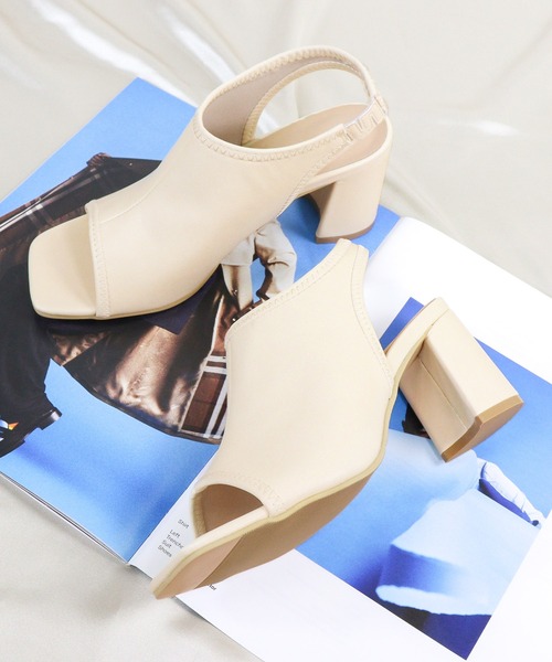 LibertyDoll（リバティードール）の「Liberty Doll / スクエアートゥ　オープントゥ　バックバンド　バックオープンブーツサンダル (4139)（サンダル・レディース・アイボリー/ブラック/ダークブラウン/ホワイト・S/M/L/LL）」の9枚目の写真