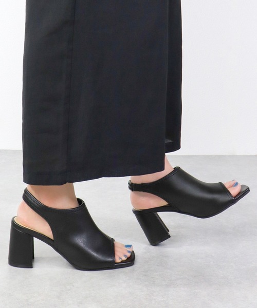 LibertyDoll（リバティードール）の「Liberty Doll / スクエアートゥ　オープントゥ　バックバンド　バックオープンブーツサンダル (4139)（サンダル・レディース・アイボリー/ブラック/ダークブラウン/ホワイト・S/M/L/LL）」の14枚目の写真