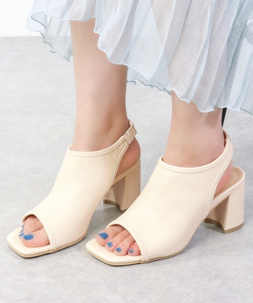 LibertyDoll（リバティードール）の「Liberty Doll / スクエアートゥ　オープントゥ　バックバンド　バックオープンブーツサンダル (4139)（サンダル・レディース・アイボリー/ブラック/ダークブラウン/ホワイト・S/M/L/LL）」の15枚目の写真