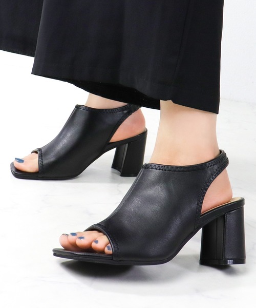 LibertyDoll（リバティードール）の「Liberty Doll / スクエアートゥ　オープントゥ　バックバンド　バックオープンブーツサンダル (4139)（サンダル・レディース・アイボリー/ブラック/ダークブラウン/ホワイト・S/M/L/LL）」の12枚目の写真