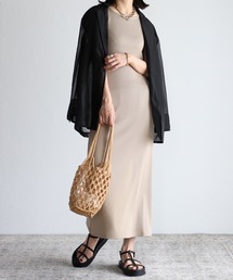 ap retro | 背中空きリブロングワンピース(ワンピース)