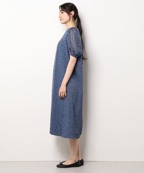 Te chichi（テチチ）の「ドットシアースリーブワンピース（ワンピース・レディース・ブルー/ベージュ/ブラック・ﾌﾘ-）」の4枚目の写真