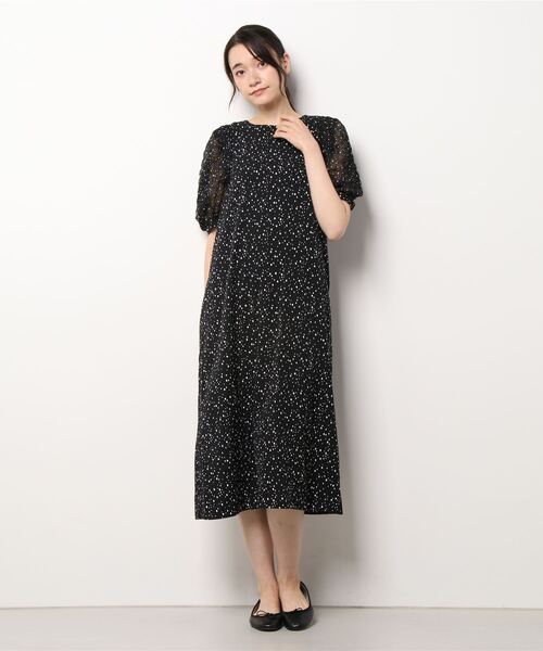 Te chichi（テチチ）の「ドットシアースリーブワンピース（ワンピース・レディース・ブルー/ベージュ/ブラック・ﾌﾘ-）」の7枚目の写真