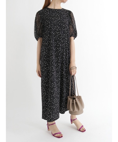 Te chichi（テチチ）の「ドットシアースリーブワンピース（ワンピース・レディース・ブルー/ベージュ/ブラック・ﾌﾘ-）」の13枚目の写真