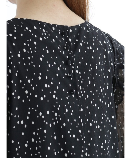 Te chichi（テチチ）の「ドットシアースリーブワンピース（ワンピース・レディース・ブルー/ベージュ/ブラック・ﾌﾘ-）」の11枚目の写真