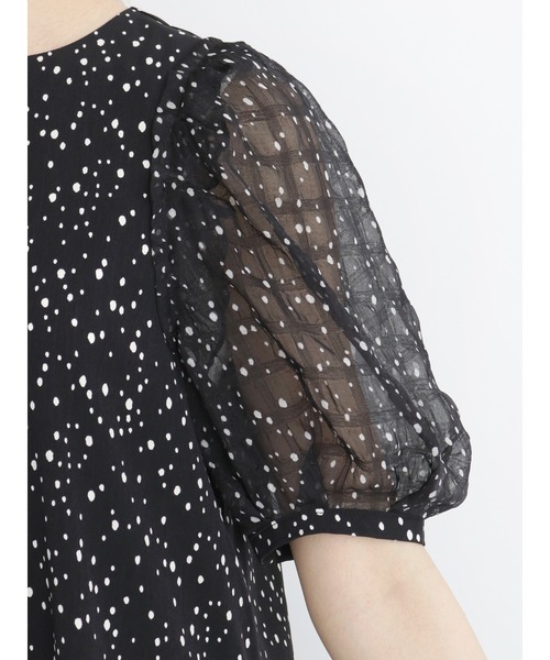 Te chichi（テチチ）の「ドットシアースリーブワンピース（ワンピース・レディース・ブルー/ベージュ/ブラック・ﾌﾘ-）」の9枚目の写真