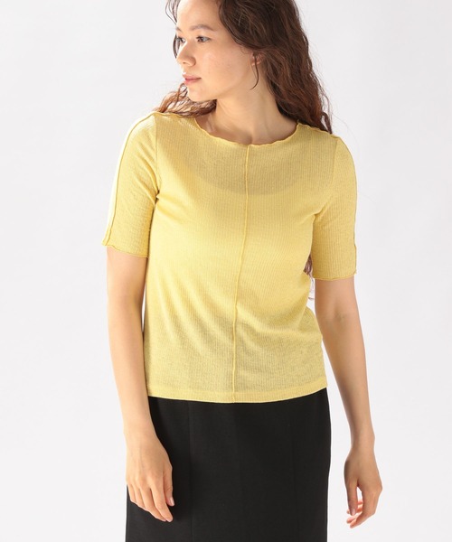 niko and...（ニコアンド）の「ストライプテレコメロープルオーバー（Tシャツ/カットソー・レディース・イエロー/ブルー/グリーン・MEDIUM/LARGE）」の3枚目の写真