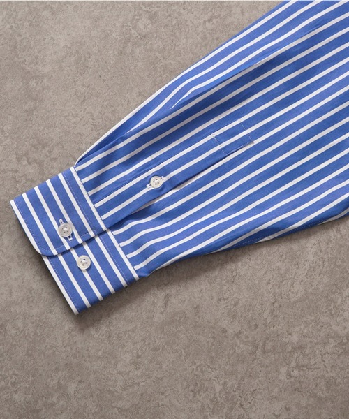 BRICK & SONS(ブリックアンドサンズ)の「リラックスバックプリーツシャツ<ブルーワイドストライプ>(シャツ/ブラウス・メンズ・ブルー・LL/S/M/L)」の13枚目の写真