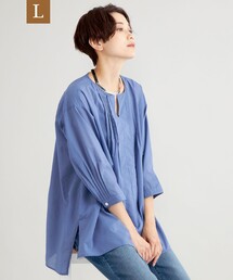 EVEX by KRIZIA（エヴェックスバイクリツィア）の「【L】【ウォッシャブル】【接触冷感】【UV対策】ブレンドシアーボイルタックブラウス（シャツ/ブラウス）」