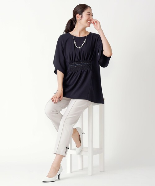 TO BE CHIC - 22SS トゥービーシック トリアセドライポンチ チュニックカットソー /●☆ TO BE CHIC（トゥー ビー シック）の「トリアセドライポンチ